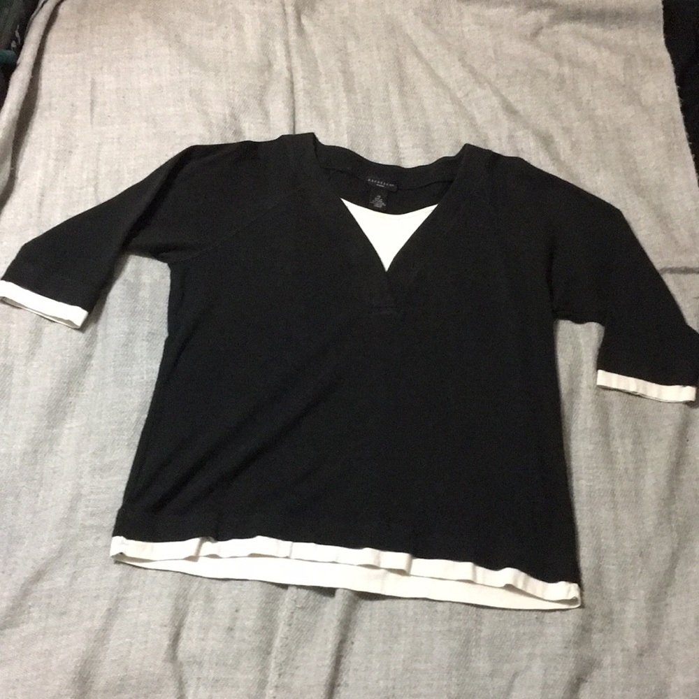 Rafaella Woman Black & White 3/4 sleeve top